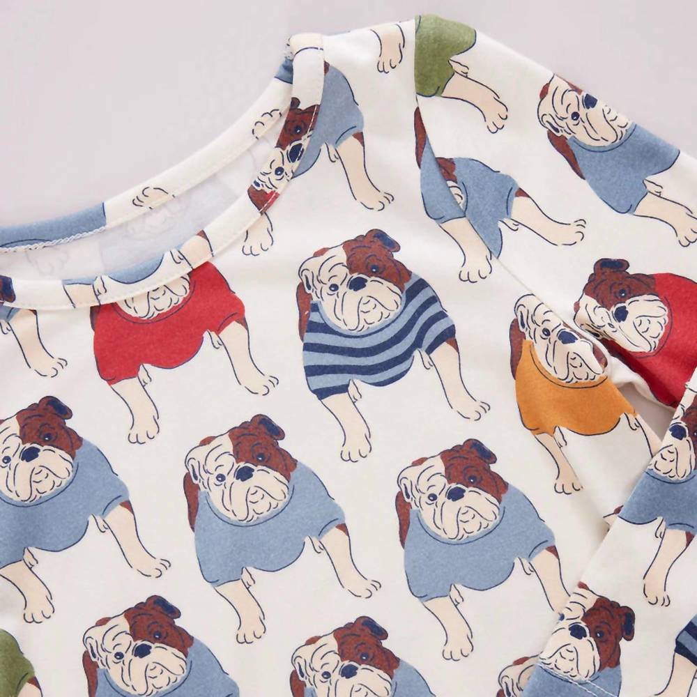 NEW PINK CHICKEN kids bamboo pj set in bulldogs - Picture 5 of 6